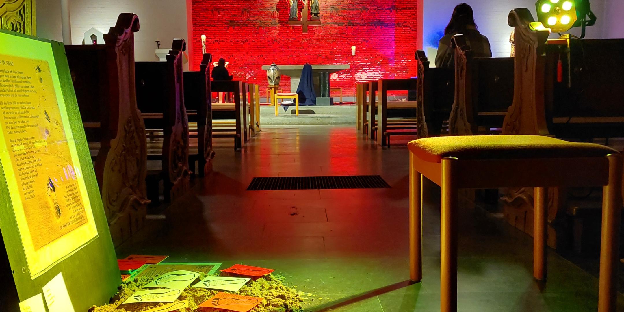 Der Beichtparcours in der Lutzerather Kirche wurde von den Firmlingen sehr gut angenommen.